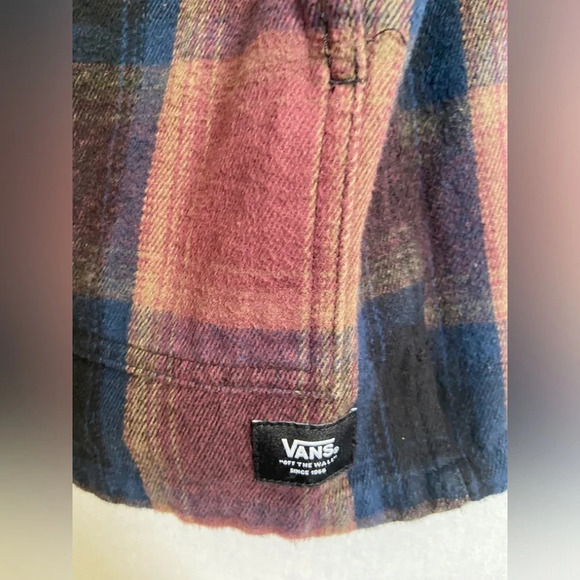 VANS Plaid Oversized Heavyhitter Flannel Button Down Shacket Shirt Sz S - Picture 8 of 15